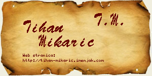 Tihan Mikarić vizit kartica